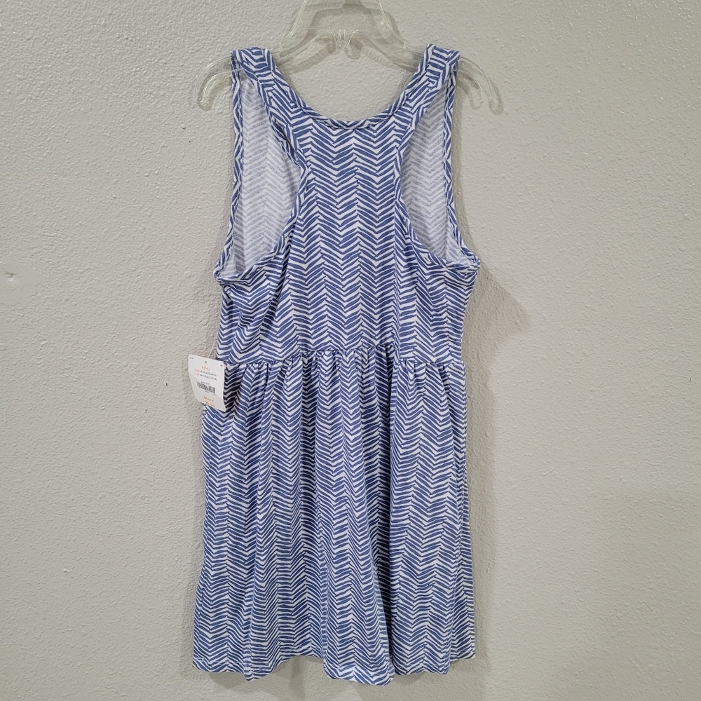 Gymboree Girls Blue and White Chevron Dress size M - Picture 2 of 4